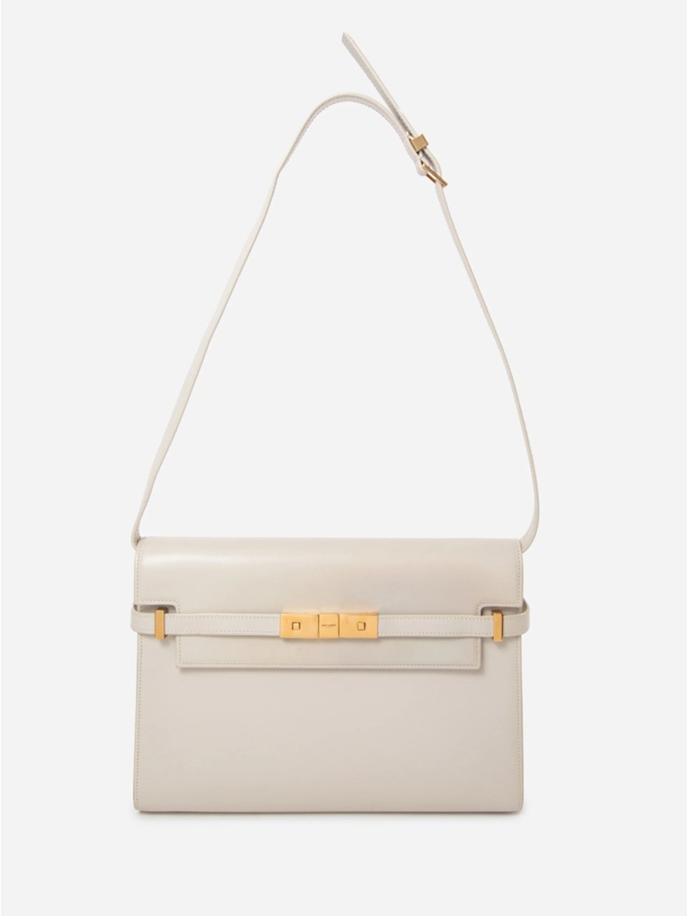 Saint Laurent Medium Calfskin Manhattan Shoulder Bag Cream